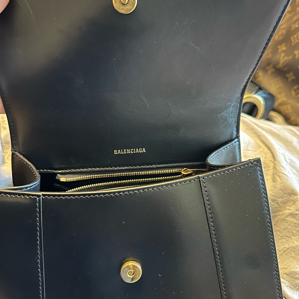 Balenciaga Black Leather Shoulder Bag with Gold Hardware without strap